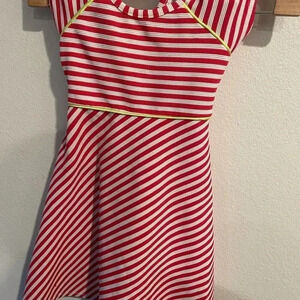 Rare Editions girls red/white striped dress